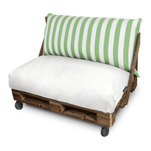 Cojín Palets Toldotex Blanco - verde impermeable para Exterior Happers