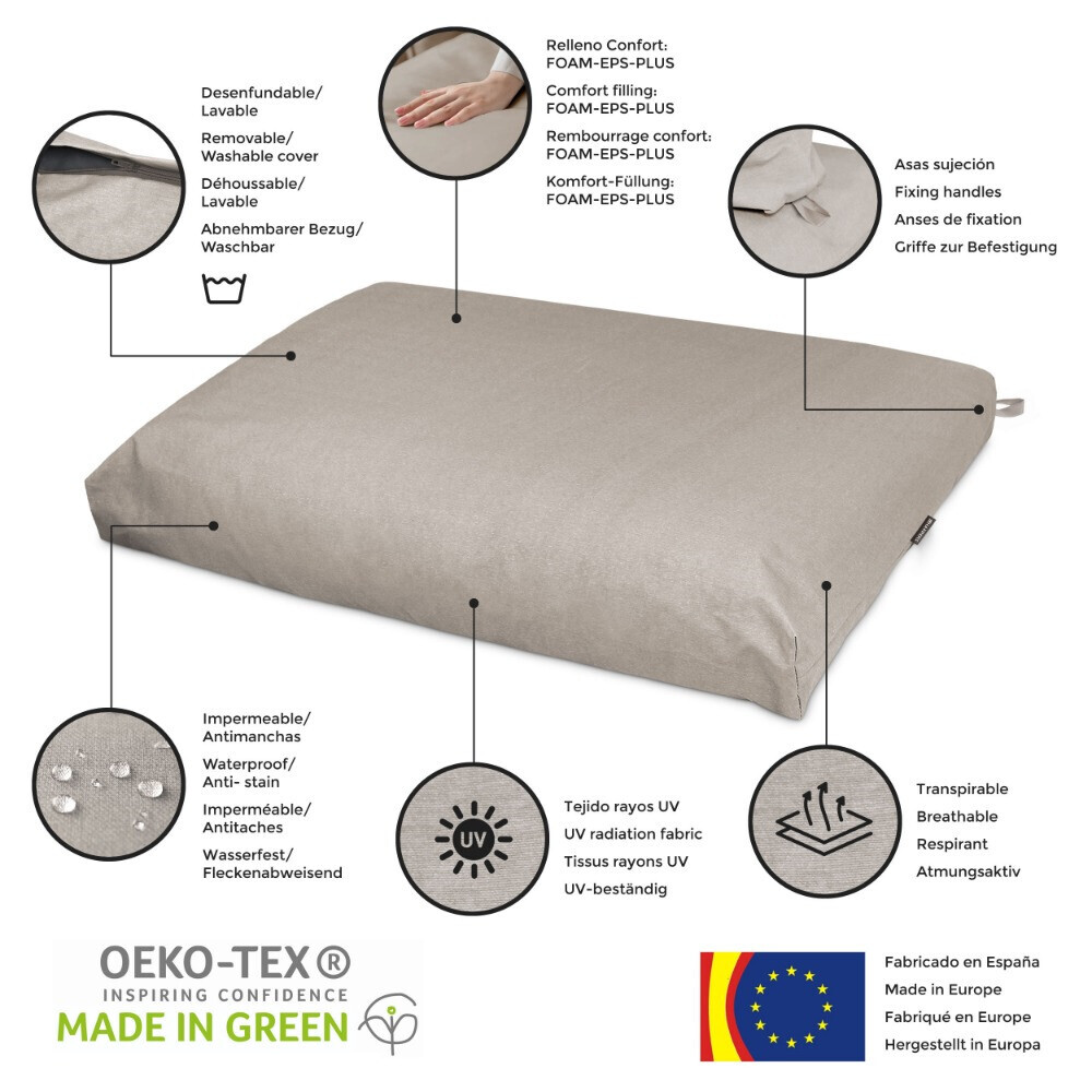 Palletkussens voor buiten in Steenkleur Naylim mat (4)