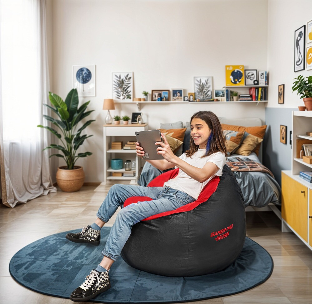 Junior gaming zitzak van imitatieleer voor binnen in Rood (1)
